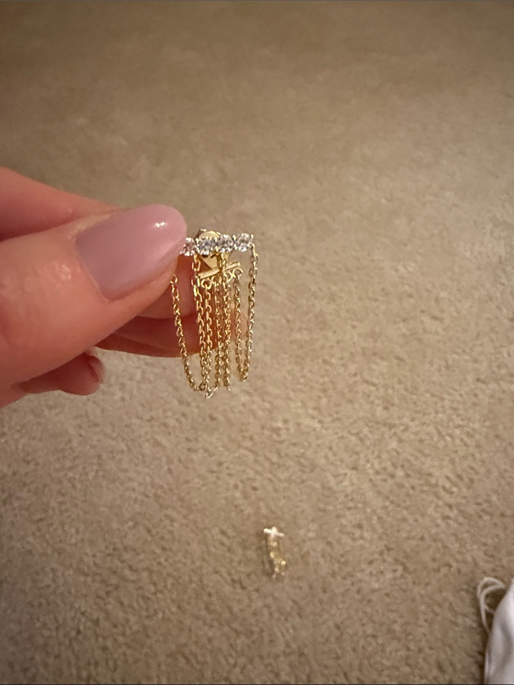 Gold Star Chain Fringe Drop Earrings - Gold